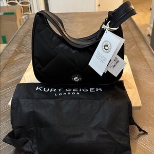 Kurt Geiger Black Quilted Shoulder Bag With Dust Bag
